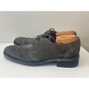 All Saints Men Gray Soft Leather Dress Shoes Sz 42 Distressed Spitalfields